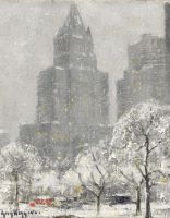 Winter on Broadway at City Hall Park, c. 1930